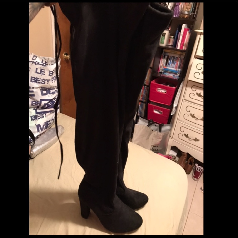 Black Thigh High Boots